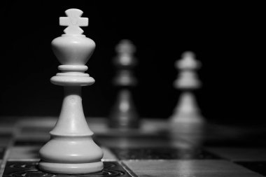 Satranç tahtasında fotoğraflanmış.