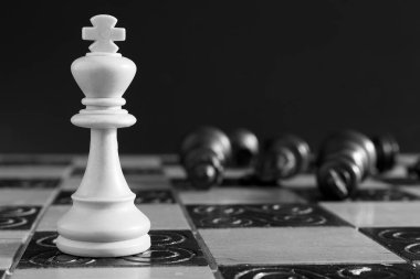 Satranç tahtasında fotoğraflanmış.