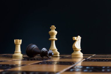 Satranç tahtasında fotoğraflanmış.