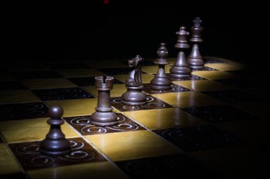 Satranç tahtasında fotoğraflanmış.