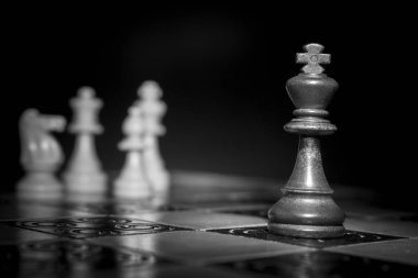 Satranç tahtasında fotoğraflanmış.