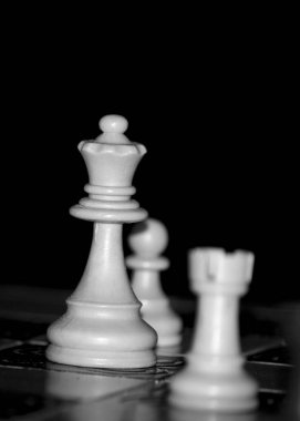 Satranç tahtasında fotoğraflanmış.