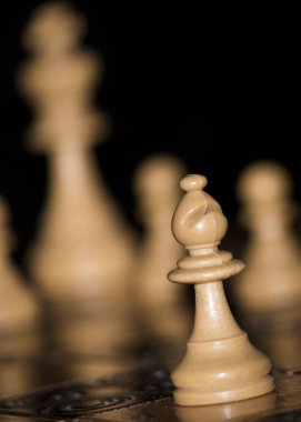 Satranç tahtasında fotoğraflanmış.