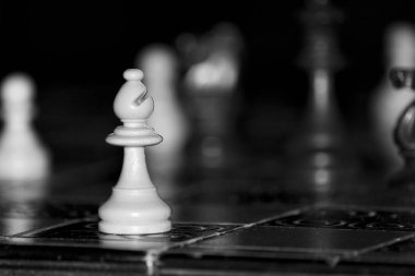 Satranç tahtasında fotoğraflanmış.