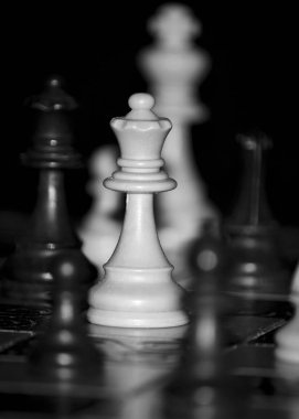 Satranç tahtasında fotoğraflanmış.