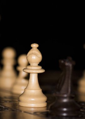 Satranç tahtasında fotoğraflanmış.