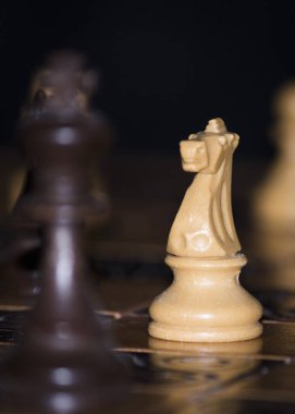 Satranç tahtasında fotoğraflanmış.