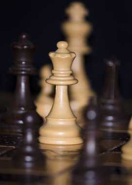 Satranç tahtasında fotoğraflanmış.