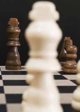 Satranç tahtasında fotoğraflanmış.