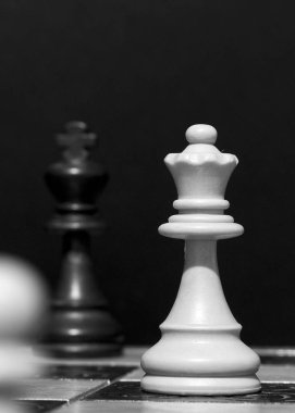 Satranç tahtasında fotoğraflanmış.