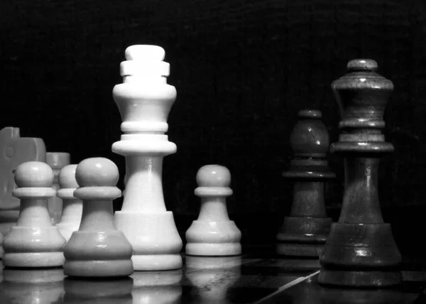 Шахматы Сфотографированные Шахматной Доске Стоковая Картинка