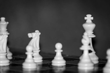 Satranç tahtasında fotoğraflanmış.