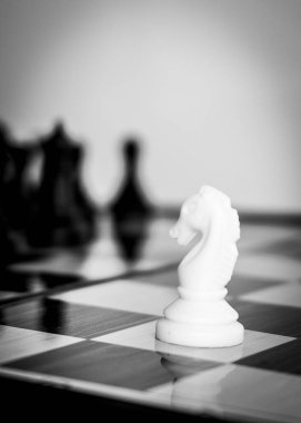 Satranç tahtasında fotoğraflanmış.