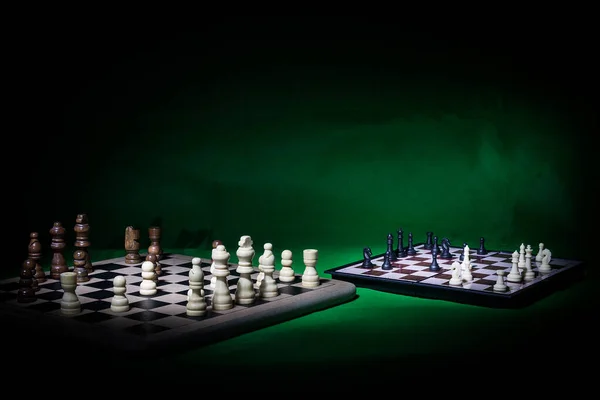 Σκάκι Φωτογραφήθηκε Σκακιέρα Φωτογραφήθηκε Σκακιέρα — Φωτογραφία Αρχείου
