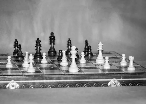 Échecs Photographiés Sur Échiquier — Photo