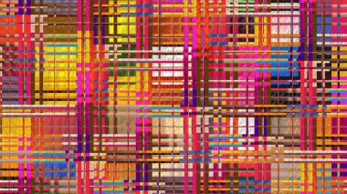 Kumaş izi, tişört, çarşaf, sari, masa örtüsü, yastık örtüsü, halı, perdeler ve fayanslar için renkli kontrol örnekleri. 3D Tekstil Sanatı. En iyi duvar kağıdı. Mozaik duvar fayansı. Popüler moda tasarımı.