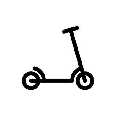 Scooter taslak simgesi izole edildi. Mobil konsept ve web tasarımı için sembol, logo illüstrasyonu.