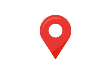 Coğrafi etiket simgesi izole edildi. Mobil konsept ve web tasarımı için sembol, logo illüstrasyonu.