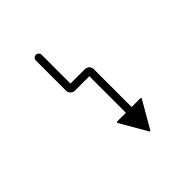Aşağı ok ana hatları simgesi. Mobil konsept ve web tasarımı için sembol, logo illüstrasyonu.