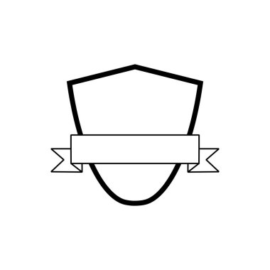 Kalkan dış hat simgesi. Mobil konsept ve web tasarımı için sembol, logo illüstrasyonu.