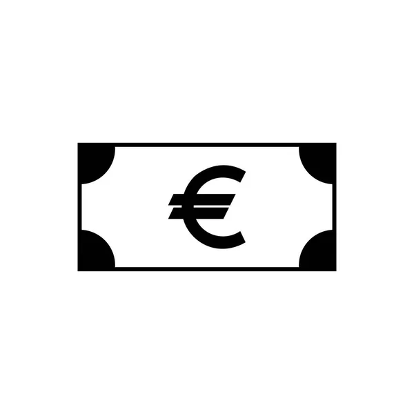 Euro banknot ana hatları simgesi. Mobil konsept ve web tasarımı için sembol, logo illüstrasyonu. — Stok Vektör