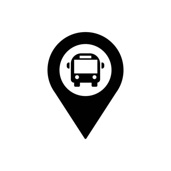 Otobüs coğrafi etiketi ana simgesi. Mobil konsept ve web tasarımı için sembol, logo illüstrasyonu.