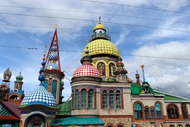 Kazan Tataristan Rusya 'daki Tüm Dinlerin Renkli Tapınağı