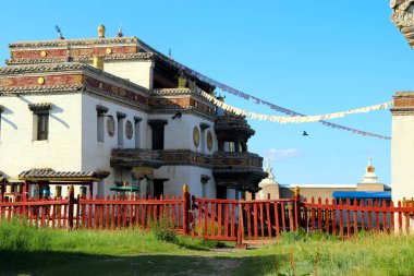 Buddhist Temple at Karakorum Monastery Mongolia. clipart