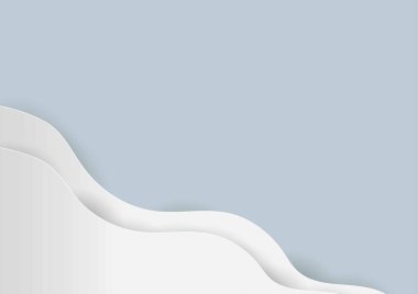 Paper art style, white paper wave on sky blue paper