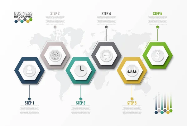 Εικονογράφηση Διάνυσμα Infographic Πρότυπο Paper Integrated Κύκλους Επιχειρηματική Ιδέα Επιλογές — Διανυσματικό Αρχείο