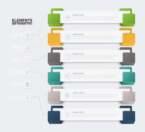 Modèle Éléments Infographiques Colorés Concept Entreprise Avec Options Étapes Processus — Image vectorielle