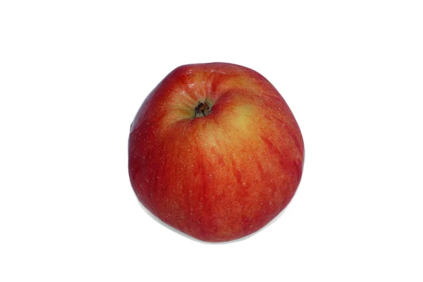 Roter Reifer Apfel Auf Weißem Hintergrund — Stockfoto