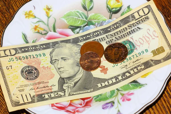 위에는 달러와 센트가 — 스톡 사진