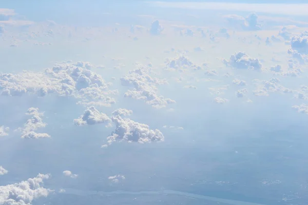 Paysage Ciel Nuages Blancs Dans Ciel Bleu Vue Haut — Photo