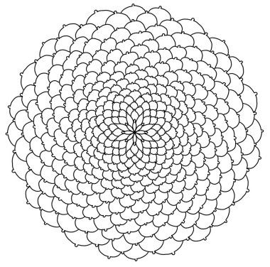 Mandala yuvarlak dantel desenli boyama sayfası siyah beyaz sanat terapisi psikolojiyi gevşetin