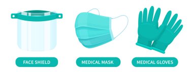 Yüz kalkanları, tıbbi maskeler ve lastik eldivenler doktorlar için korona virüsü koruma cihazlarıdır..