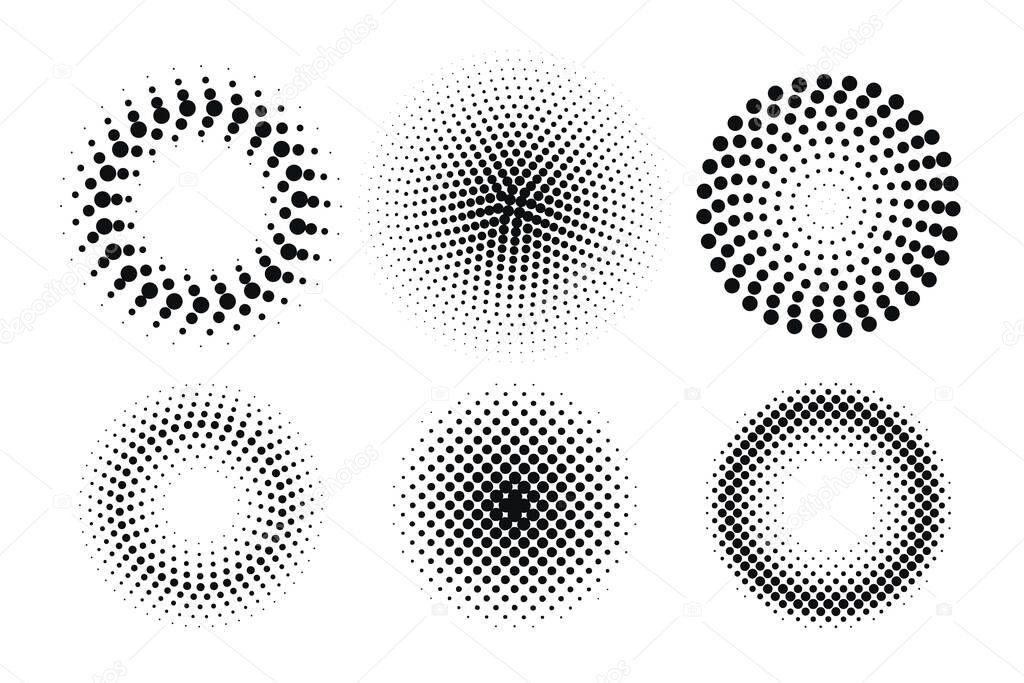 Circle Halftone Point Element. halftone gradient vector. isolate on white background.