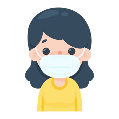 Gribi ve korona virüsünü önlemek için maske takan kadınlar