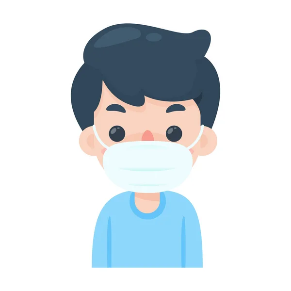 Bărbații Poartă Măști Pentru Preveni Gripa Virusul Coronei — Vector de stoc