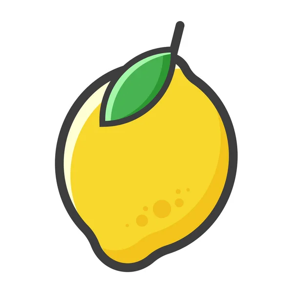 Obst Ikone Vektor Zitronen Flacher Stil Der Einfach Aussieht — Stockvektor