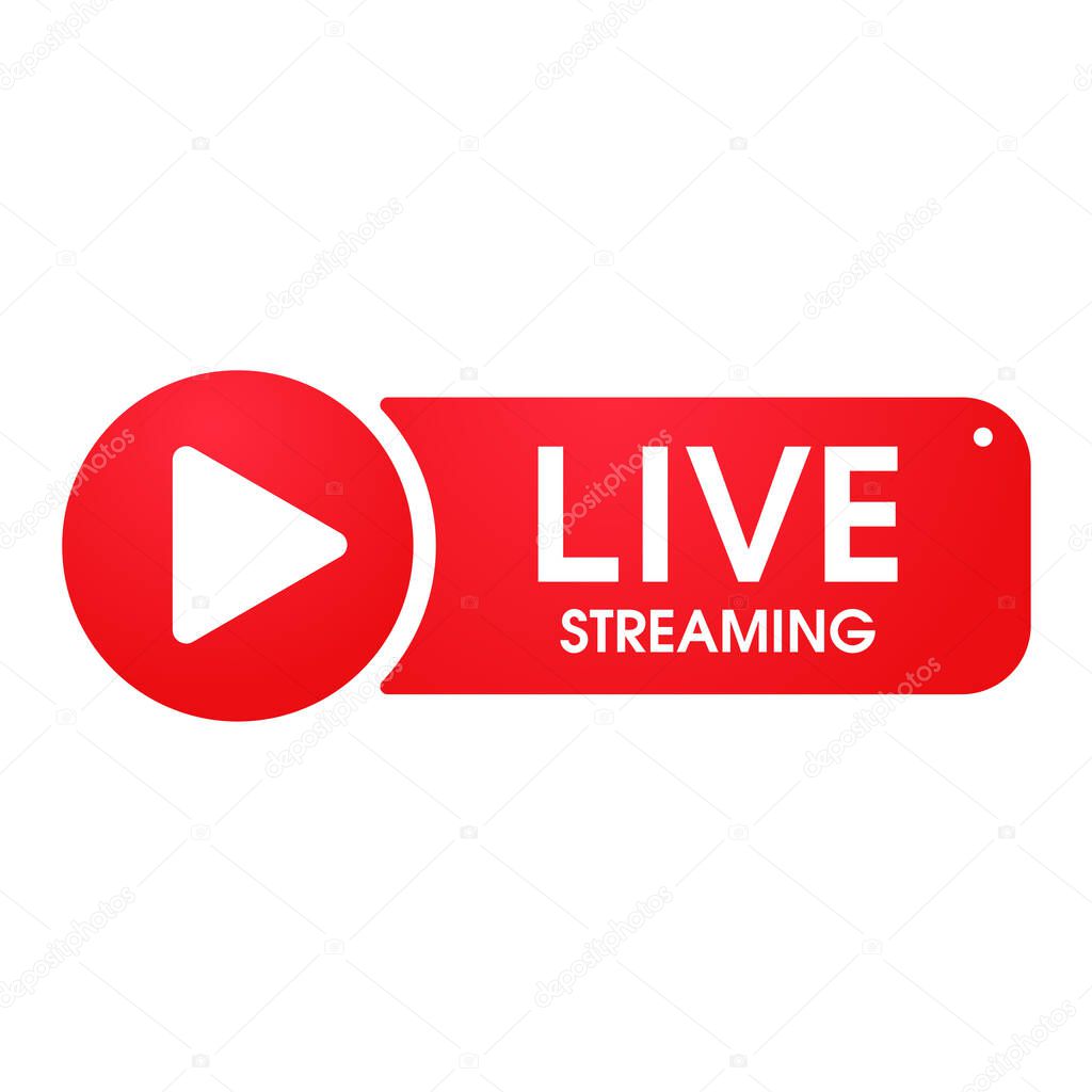 Live streaming symbol Online broadcast icon The concept of live streaming for selling on social media.