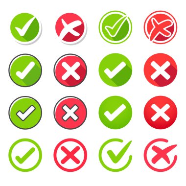 True and false symbols accept reject for evaluation clipart