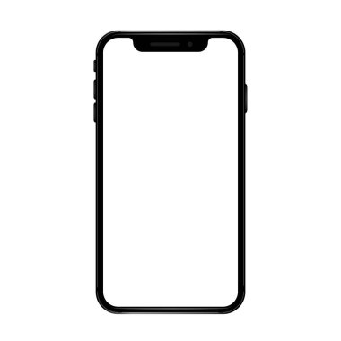 Model siyah bir cep telefonu, ince kenarlı şık görünüyor.