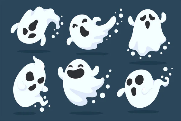 Halloween Ghost Cartoon Les Fantômes Effrayants Maléfiques Sont Envolés Pour — Image vectorielle