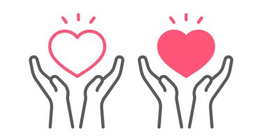 Kalp simgesini tutan bir el. Sağlık ve zihinsel bakım kavramı.