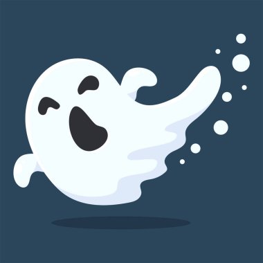 Cadılar Bayramı Hayalet Çizgifilmi. Korkunç ve kötü ruhların yüzü Cadılar Bayramı 'nda insanlara dadanmak için uçtu..