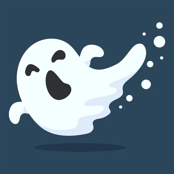 Halloween Ghost Cartoon Skrämmande Och Onda Spöken Ansikte Flög För — Stock vektor