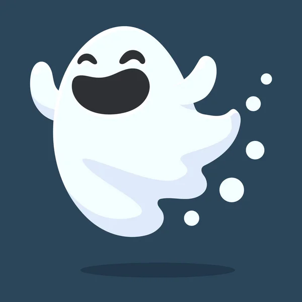 Halloween Ghost Cartoon Rosto Assustador Maligno Dos Fantasmas Voou Para —  Vetores de Stock
