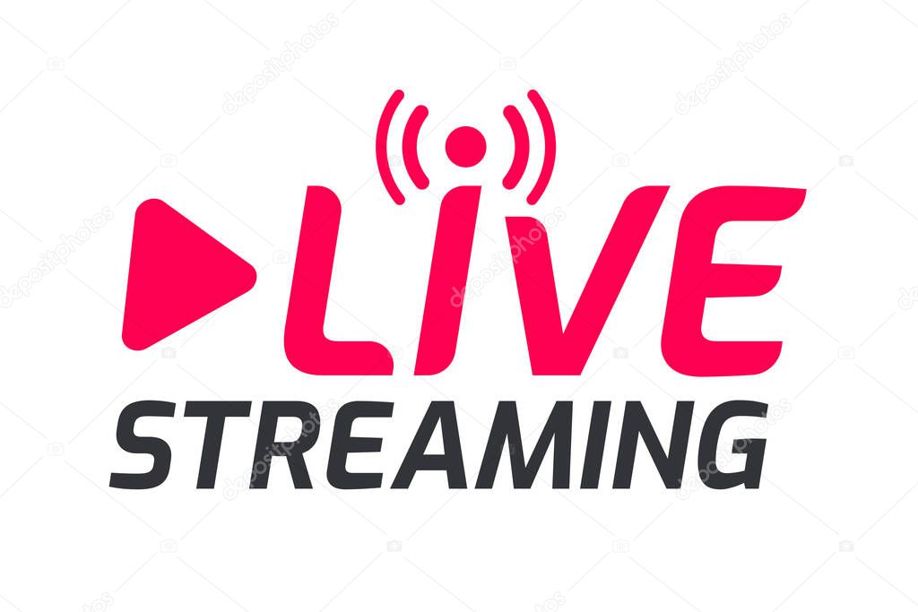 Live streaming symbol set Online broadcast icon The concept of live streaming for selling on social media.