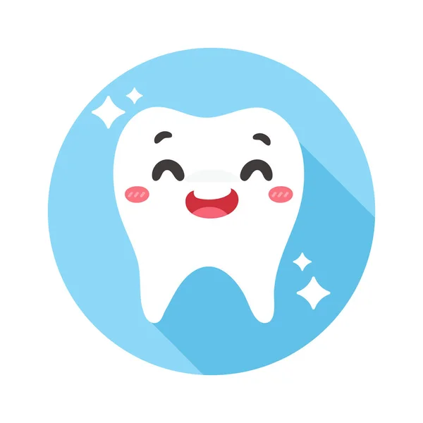 Ευτυχισμένα Λευκά Δόντια Εικονίδιο Χαμογελώντας Ευτυχισμένοι — Διανυσματικό Αρχείο